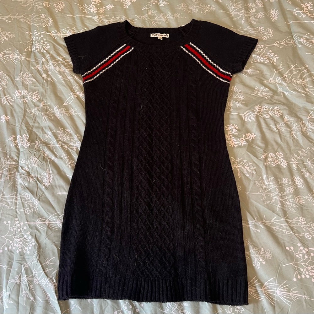 Black Knit Sweater with Unique Design